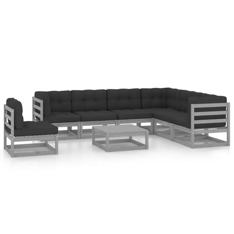 Tuinset van massief grenenhout voor ontspanning en gezelligheid - Grijs / Ja - Tuinsets