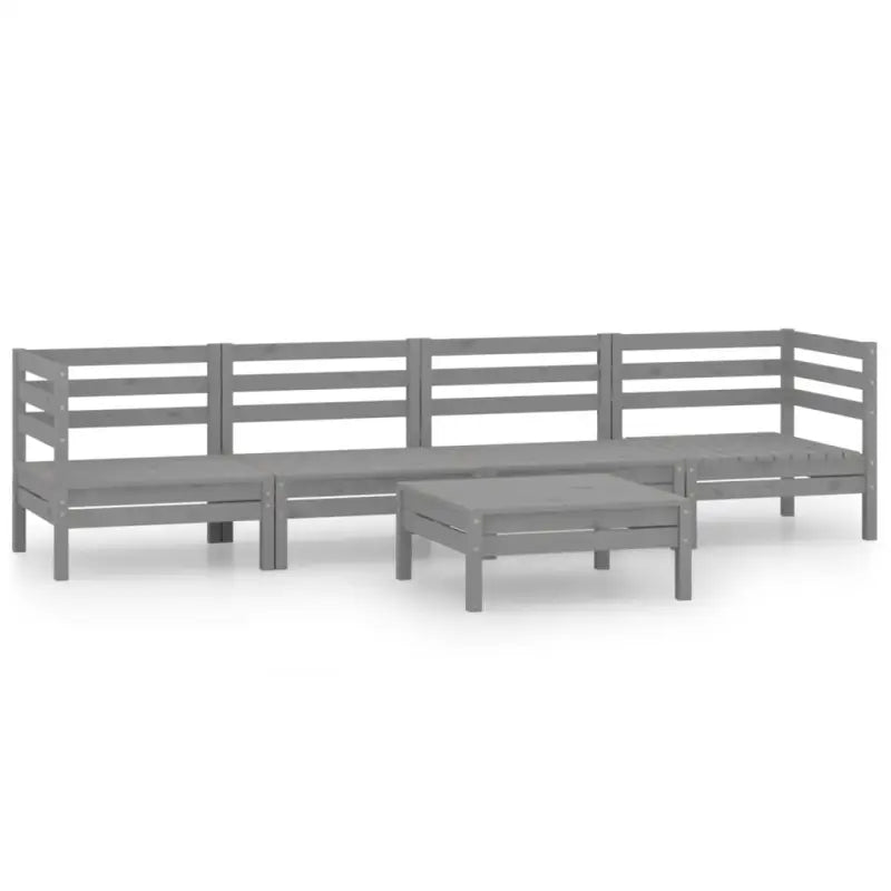 Tuinset van massief grenenhout voor ontspanning en gezelligheid - Grijs - Tuinsets