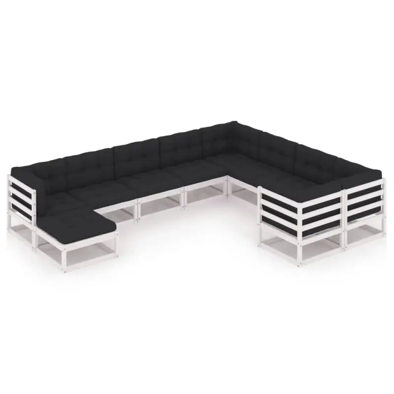 Tuinset van massief grenenhout voor ontspanning en gezelligheid - Wit / Ja - Tuinsets