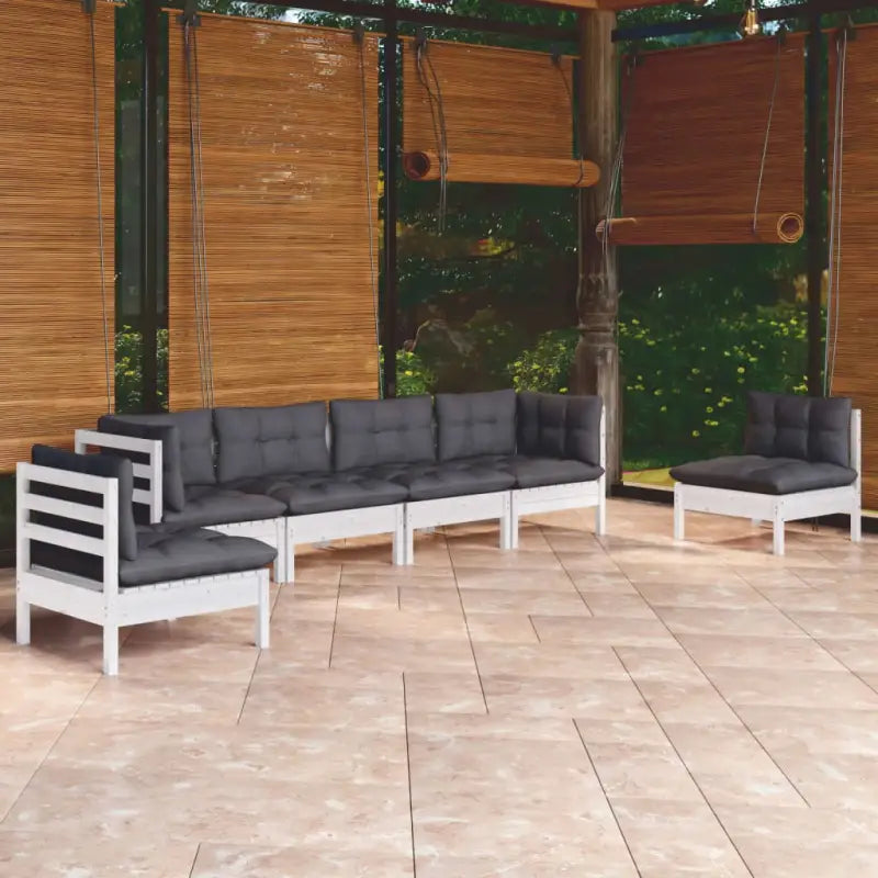 Tuinset van massief grenenhout voor ontspanning en gezelligheid - Wit - Tuinsets