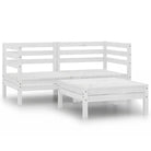 Tuinset van massief grenenhout voor ontspanning en gezelligheid - Wit - Tuinsets