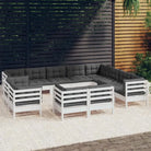 Tuinset van massief grenenhout voor ontspanning en gezelligheid - Wit - Tuinsets
