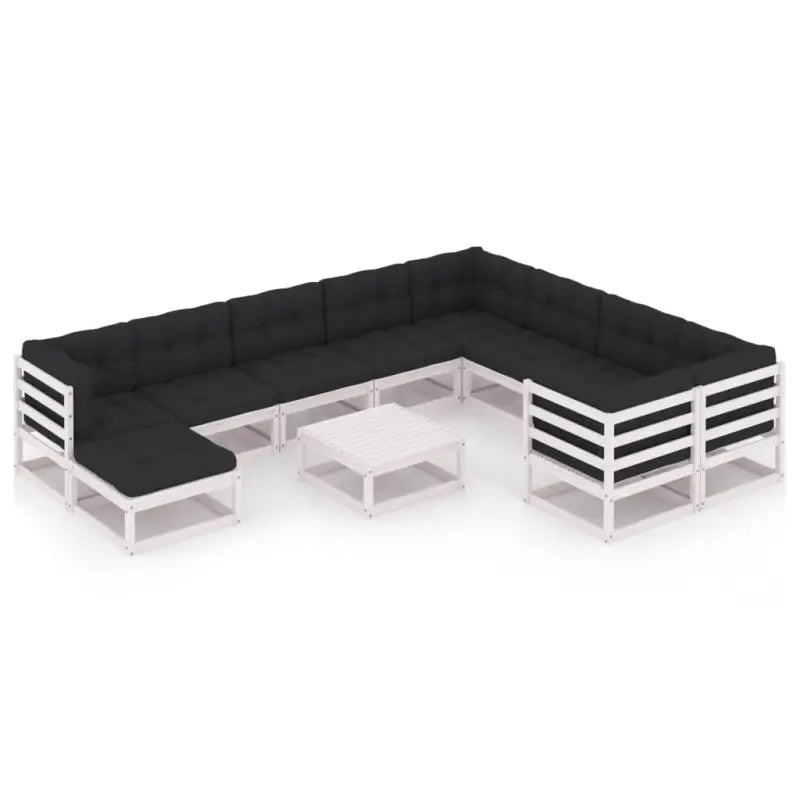 Tuinset van massief grenenhout voor ontspanning en gezelligheid - Wit / Ja - Tuinsets