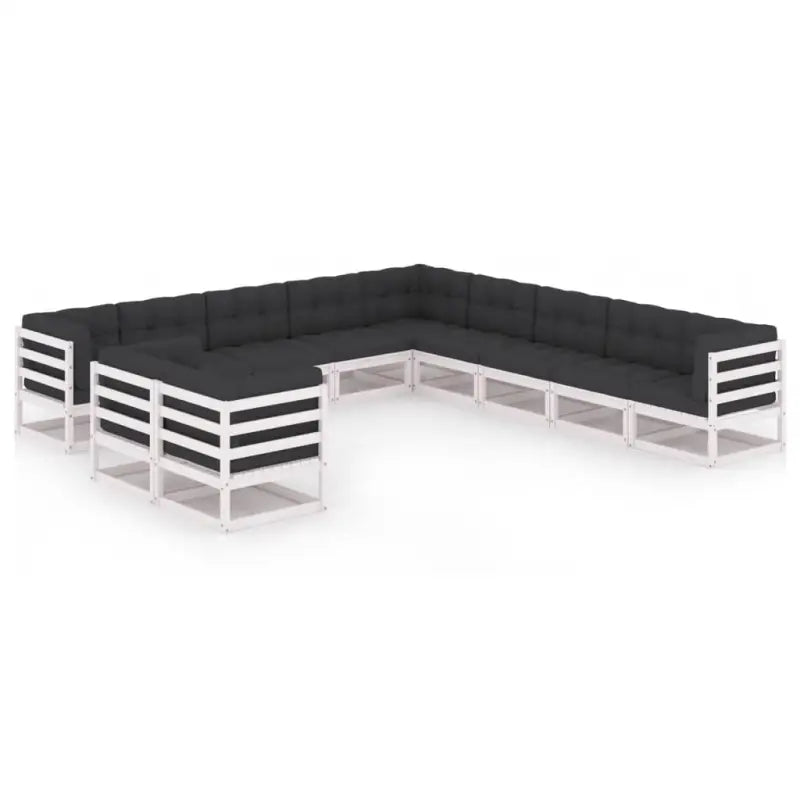 Tuinset van massief grenenhout voor ontspanning en gezelligheid - Wit / Ja - Tuinsets