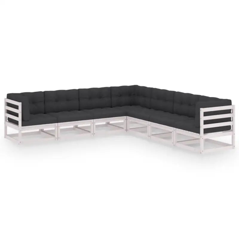 Tuinset van massief grenenhout voor ontspanning en gezelligheid - Wit / Ja - Tuinsets