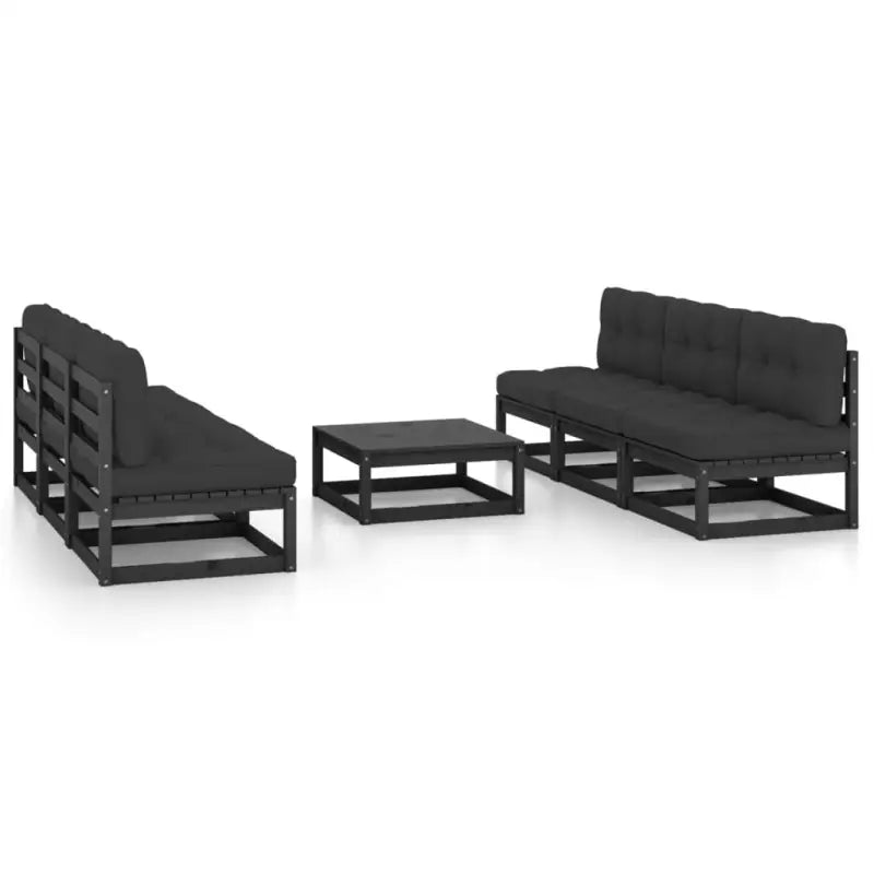 Tuinset van massief grenenhout voor ontspanning en gezelligheid - Zwart / Ja - Tuinsets