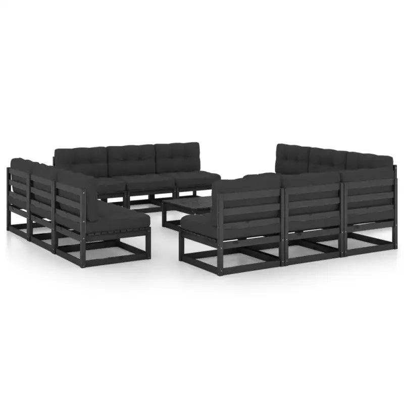 Tuinset van massief grenenhout voor ontspanning en gezelligheid - Zwart / Ja - Tuinsets