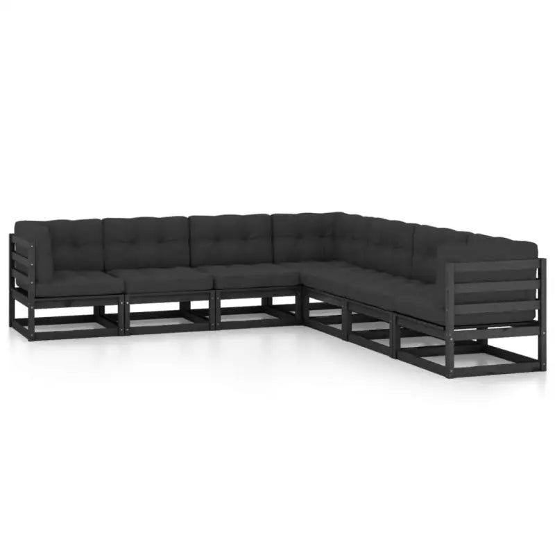 Tuinset van massief grenenhout voor ontspanning en gezelligheid - Zwart / Ja - Tuinsets