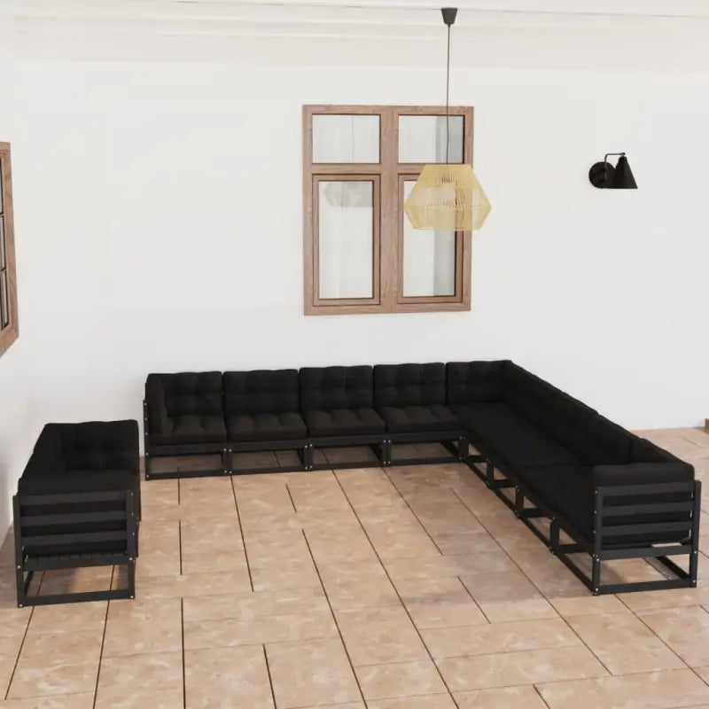 Tuinset van massief grenenhout voor ontspanning en gezelligheid - Zwart / Ja - Tuinsets