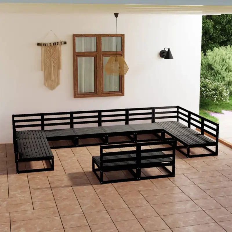 Tuinset van massief grenenhout voor ontspanning en gezelligheid - Zwart / Nee - Tuinsets