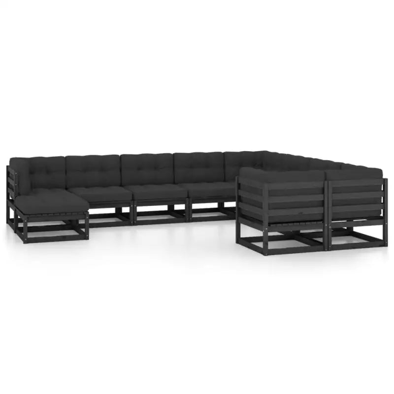 Tuinset van massief grenenhout voor ontspanning en gezelligheid - Zwart / Ja - Tuinsets