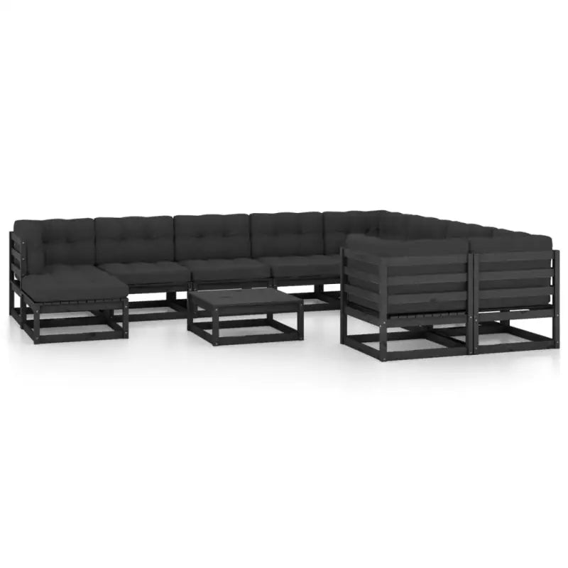 Tuinset van massief grenenhout voor ontspanning en gezelligheid - Zwart / Ja - Tuinsets