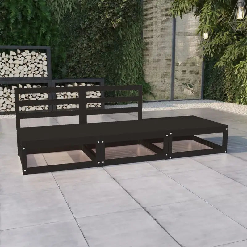 Tuinset van massief grenenhout voor ontspanning en gezelligheid - Zwart - Tuinsets