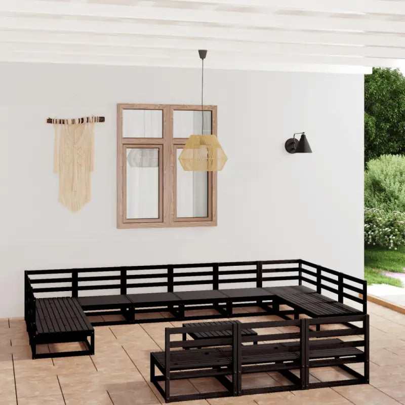 Tuinset van massief grenenhout voor ontspanning en gezelligheid - Zwart / Nee - Tuinsets