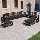 Tuinset van massief grenenhout voor ontspanning en gezelschap - Zwart / Nee - Tuinsets