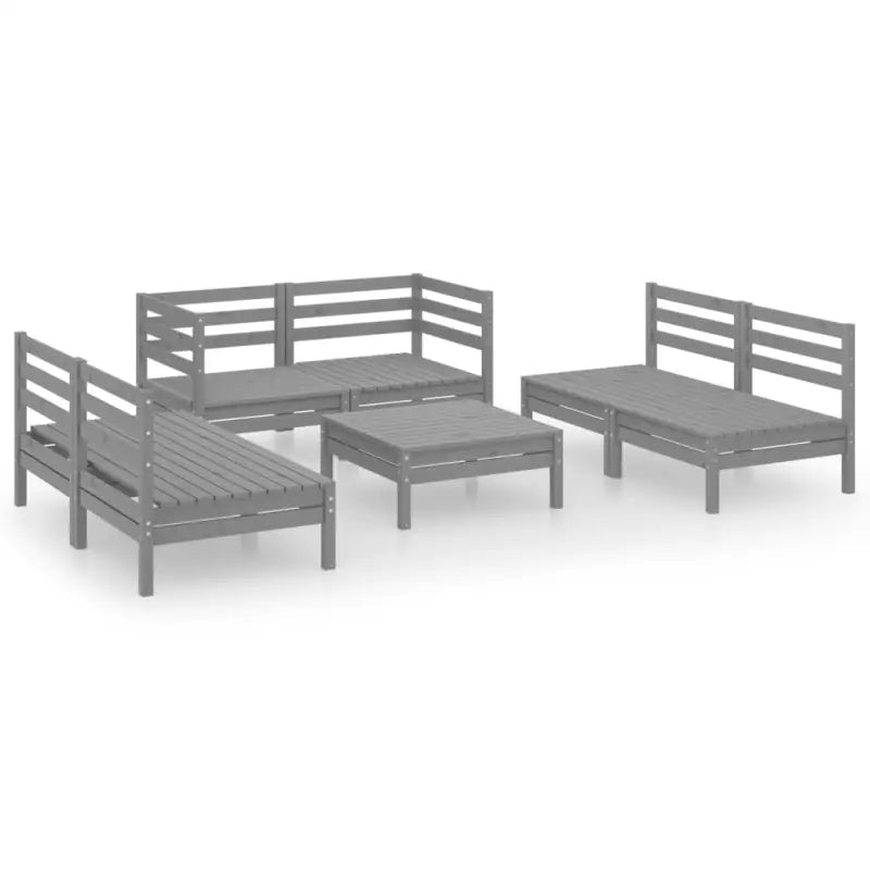 Tuinset van massief grenenhout voor ontspanning en plezier - Grijs - Tuinsets