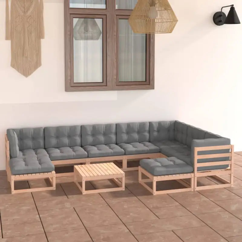 Tuinset van massief grenenhout voor ontspanning en samenkomst - Naturel / Ja - Tuinsets
