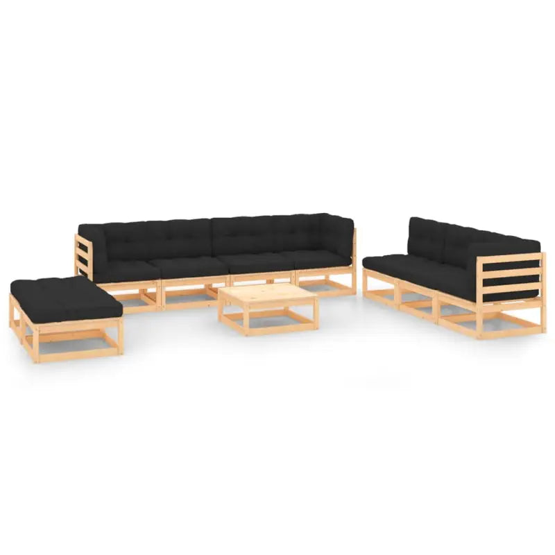 Tuinset van massief grenenhout voor ontspanning en samenkomst - Naturel en antraciet / Ja - Tuinsets