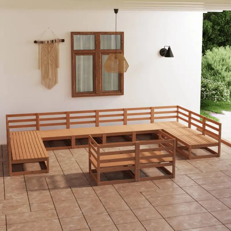 Tuinset van massief grenenhout voor ontspanning en samenzijn - Honingbruin / Nee - Tuinsets