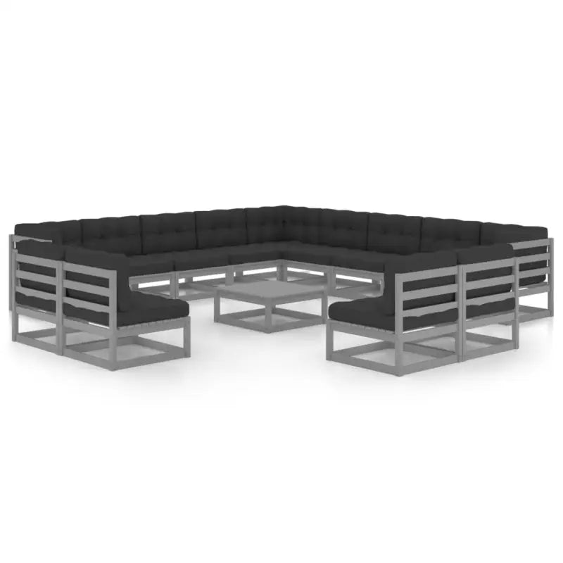 Tuinset van massief grenenhout voor ontspanning en samenzijn - Grijs / Ja - Tuinsets