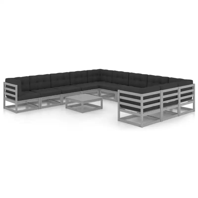 Tuinset van massief grenenhout voor ontspanning en samenzijn - Grijs / Ja - Tuinsets