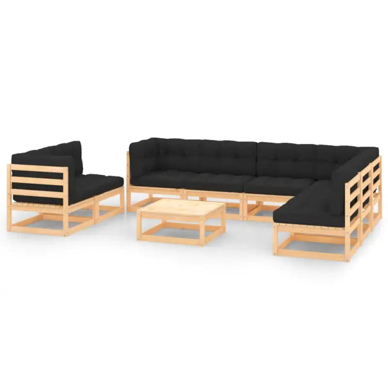 Tuinset van massief grenenhout voor ontspanning en samenzijn - Naturel en antraciet / Ja - Tuinsets