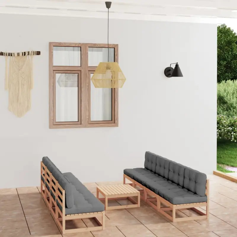 Tuinset van massief grenenhout voor ontspanning en samenzijn - Naturel / Ja - Tuinsets
