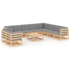 Tuinset van massief grenenhout voor ontspanning en samenzijn - Naturel / Ja - Tuinsets