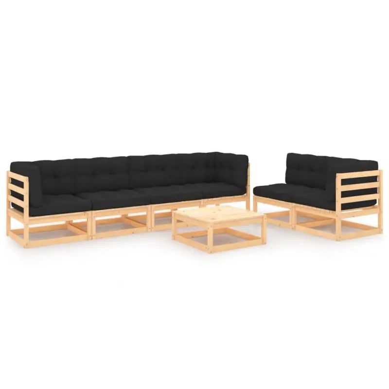 Tuinset van massief grenenhout voor ontspanning en samenzijn - Naturel en antraciet / Ja - Tuinsets