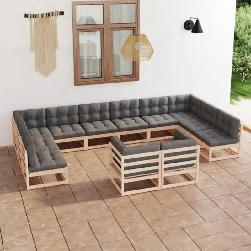 Tuinset van massief grenenhout voor ontspanning en samenzijn - Naturel / Ja - Tuinsets