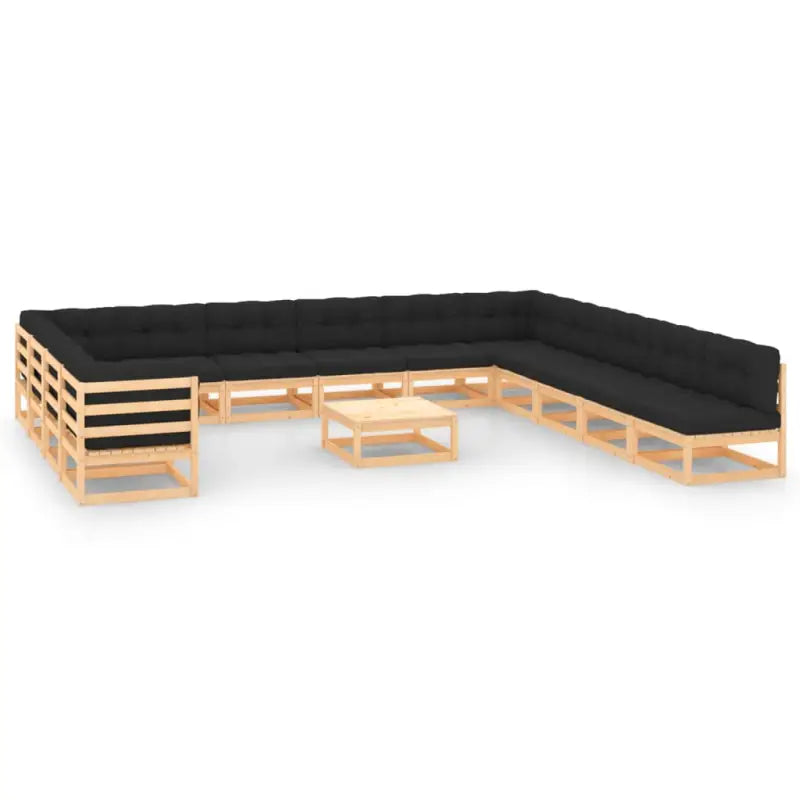 Tuinset van massief grenenhout voor ontspanning en samenzijn - Naturel en antraciet / Ja - Tuinsets
