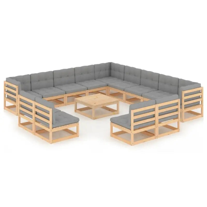 Tuinset van massief grenenhout voor ontspanning en samenzijn - Naturel / Ja - Tuinsets