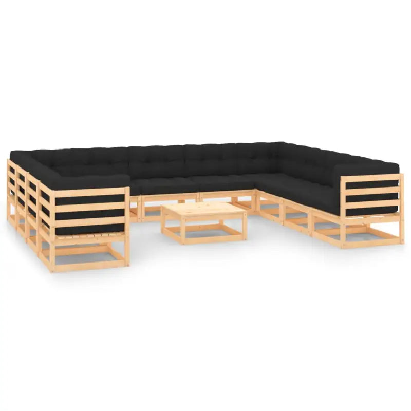 Tuinset van massief grenenhout voor ontspanning en samenzijn - Naturel en antraciet / Ja - Tuinsets
