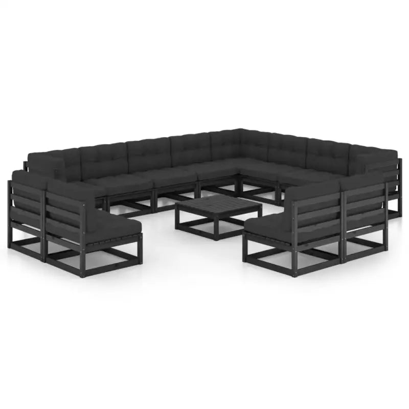 Tuinset van massief grenenhout voor ontspanning en samenzijn - Zwart / Ja - Tuinsets