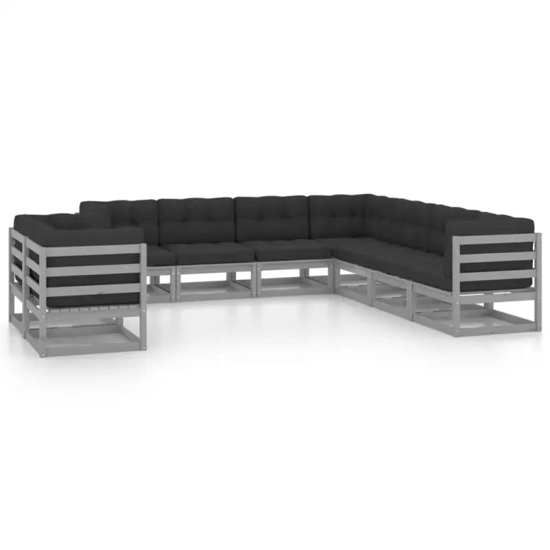 Tuinset van massief grenenhout voor ontspanning in de tuin - Grijs / Ja - Tuinsets