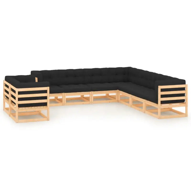 Tuinset van massief grenenhout voor ontspanning in de tuin - Naturel en antraciet / Ja - Tuinsets
