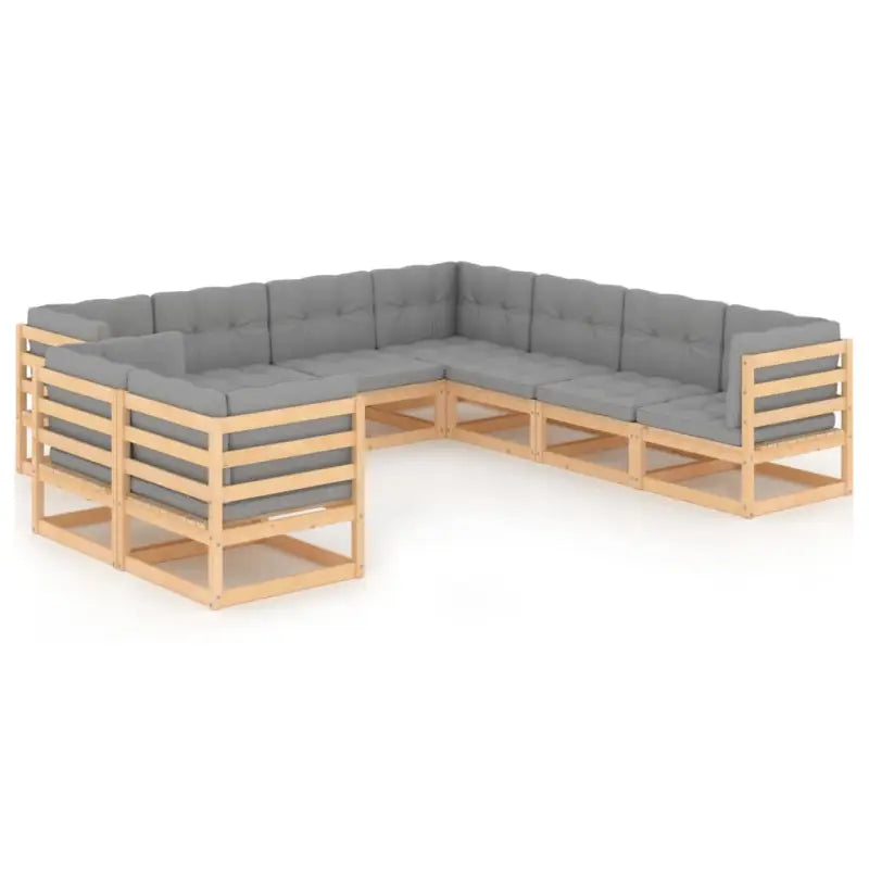 Tuinset van massief grenenhout voor ontspanning in de tuin - Naturel / Ja - Tuinsets