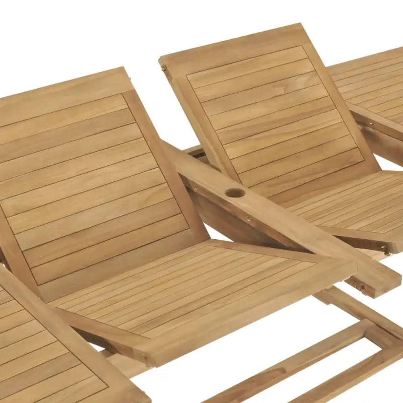 Tuinset van massief hout met verlengbare tafel en fijn geschuurd oppervlak - Met armleuning / Rechthoekig - Tuinsets