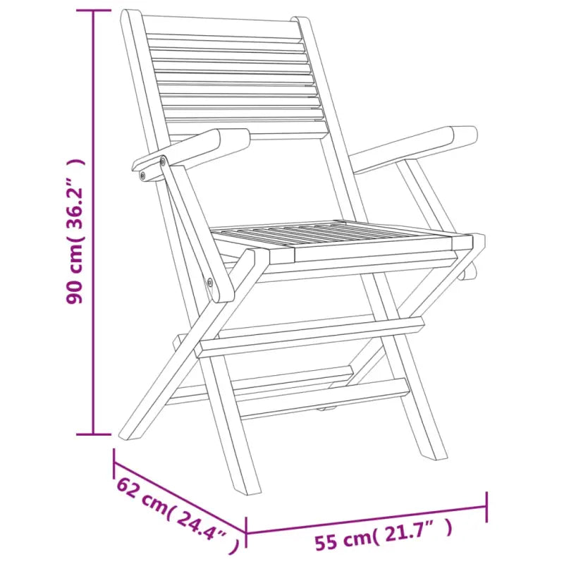 Tuinset van massief teakhout voor een comfortabele ervaring met gelat ontwerp - Tuinsets