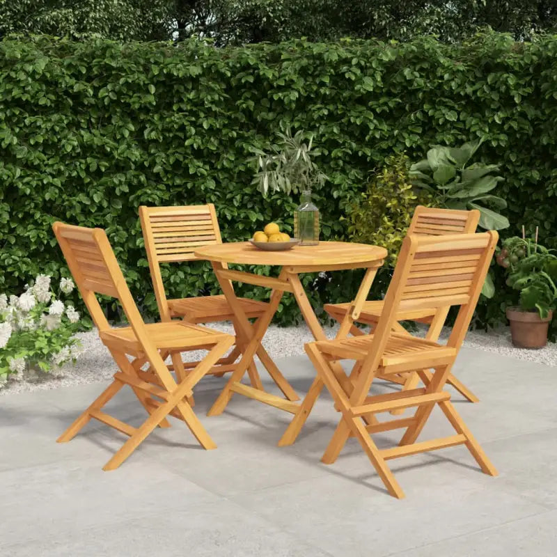 Tuinset van massief teakhout voor een comfortabele ervaring met gelat ontwerp - Zonder armleuning / Rond - Tuinsets
