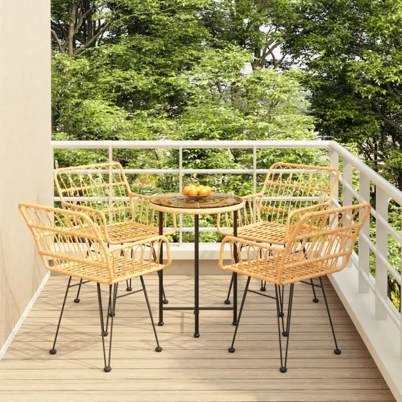 Tuinset van poly rattan met duurzaam uiterlijk en eenvoudig schoon te maken - Bruin - Tuinsets