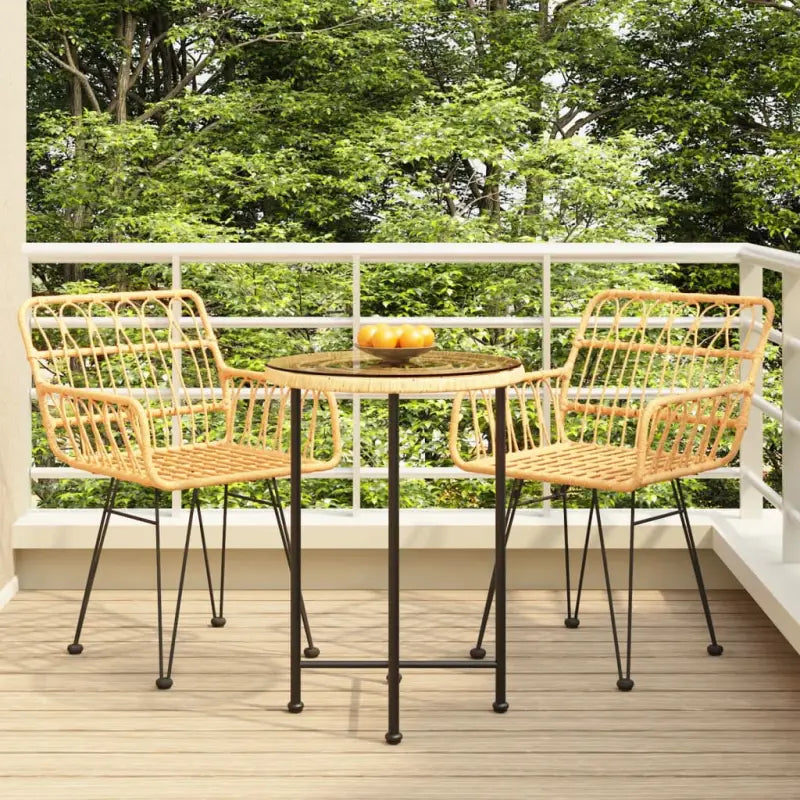 Tuinset van poly rattan met duurzame en eenvoudig schoon te maken afmetingen - Tuinsets