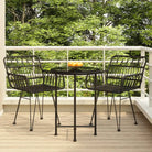 Tuinset van poly rattan met duurzame en eenvoudig schoon te maken afmetingen - Zwart - Tuinsets