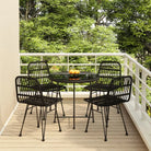 Tuinset van poly rattan met esthetisch rattan uiterlijk en afmetingen - Zwart - Tuinsets
