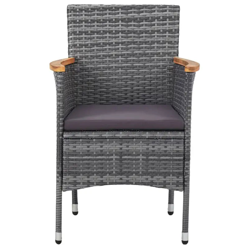 Tuinset van poly rattan met gehard glas en gepoedercoat staal - Tuinsets