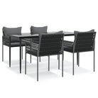 Tuinset van poly rattan met gehard glas voor eenvoudig schoon Genieten - Tuinsets