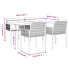 Tuinset van poly rattan met gehard glas voor eenvoudig schoon Genieten - Tuinsets