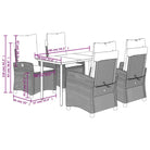 Tuinset van poly rattan met gemakkelijk schoon en gehard glas oppervlak - Tuinsets