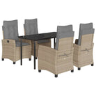 Tuinset van poly rattan met gemakkelijk schoon en gehard glas oppervlak - Tuinsets