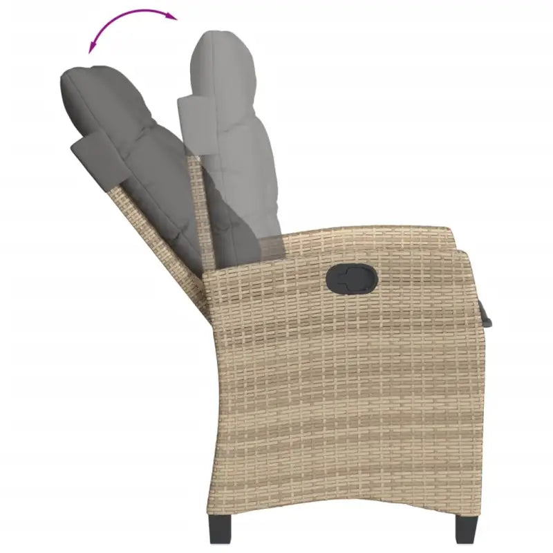 Tuinset van poly rattan met gemakkelijk schoon en gehard glas oppervlak - Tuinsets